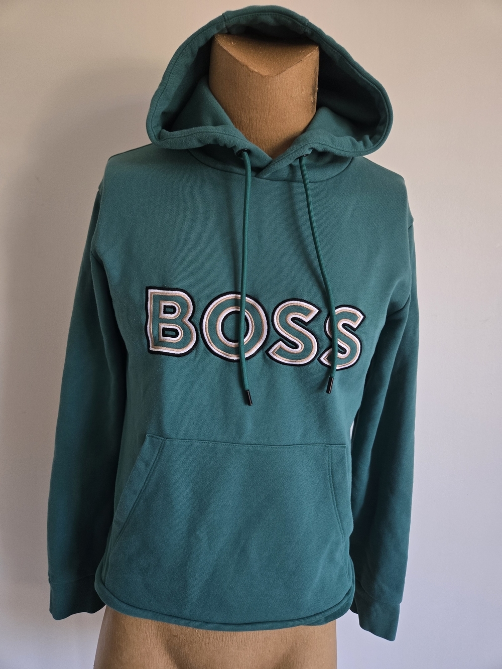 BOSS Teal Logo Hoodie - Men's Pullover Sweatshirt